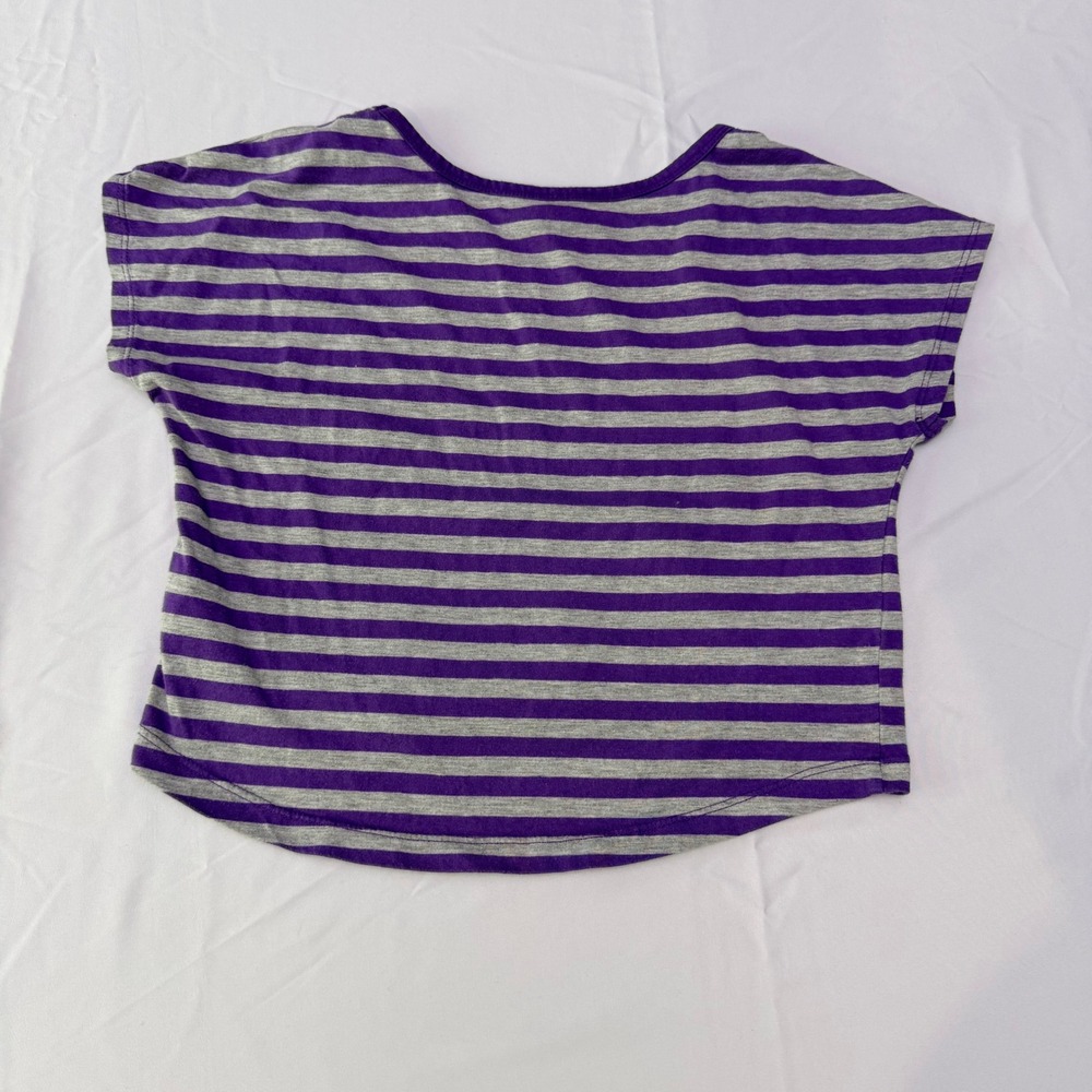 Knitworks Girls Purple‎ Striped Sequin Star Crop Top Shirt Size M 10/12 JCP1184K - Picture 6 of 9